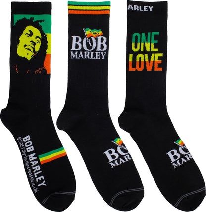 Bob Marley Socks 3 Pack In Guitar Tin (One Size)