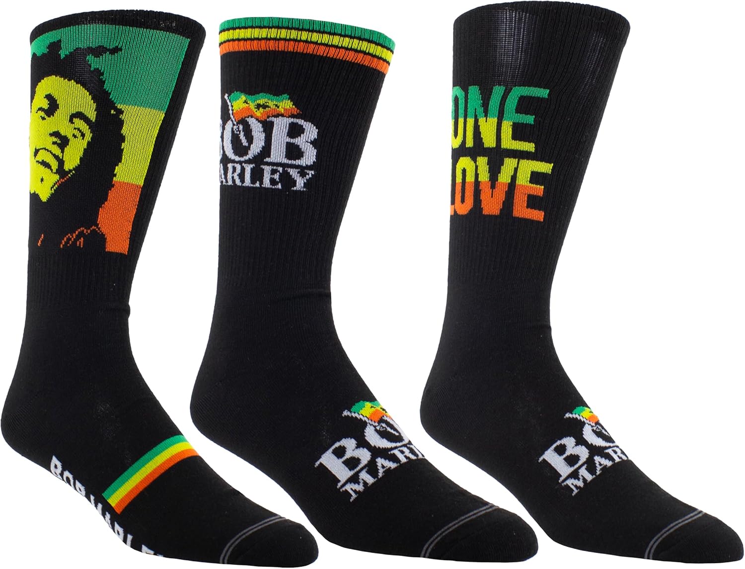 Bob Marley Socks 3 Pack In Guitar Tin (One Size)