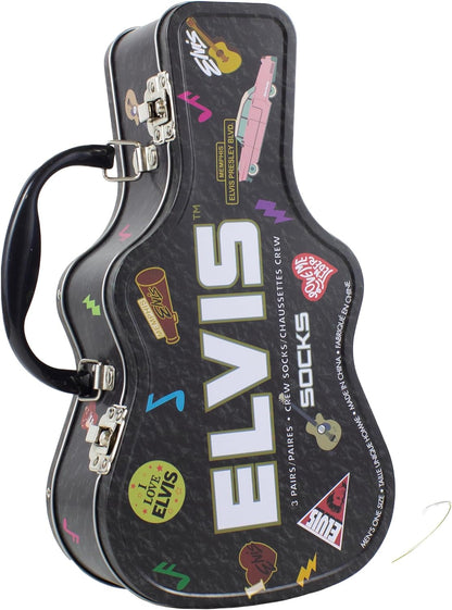Elvis Socks 3 Pack In Guitar Tin (One Size)