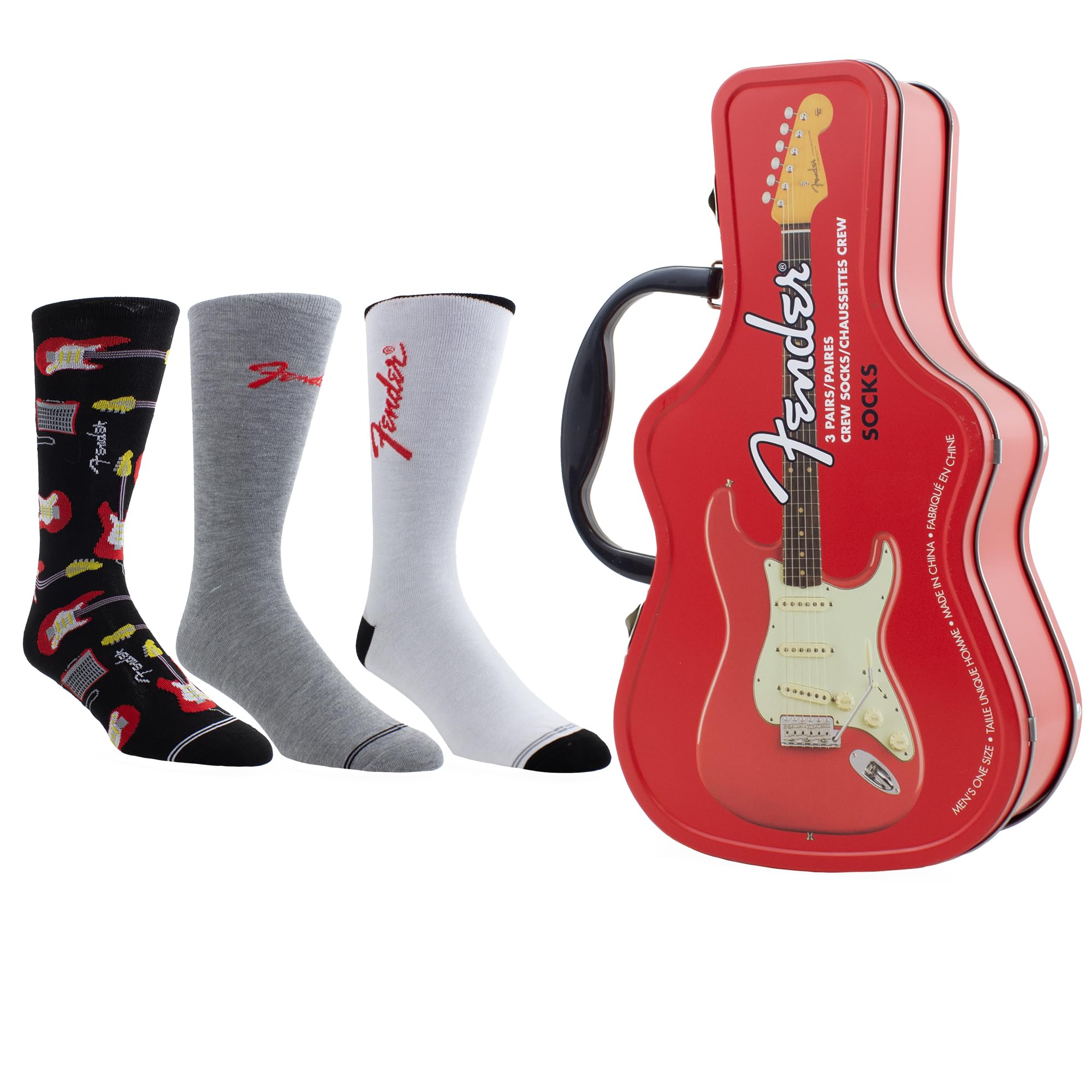 Fender Socks 3 Pack In Guitar Tin (One Size)