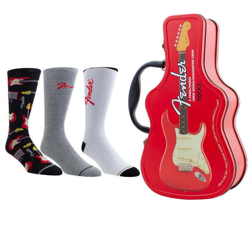 Fender Socks 3 Pack In Guitar Tin (One Size)