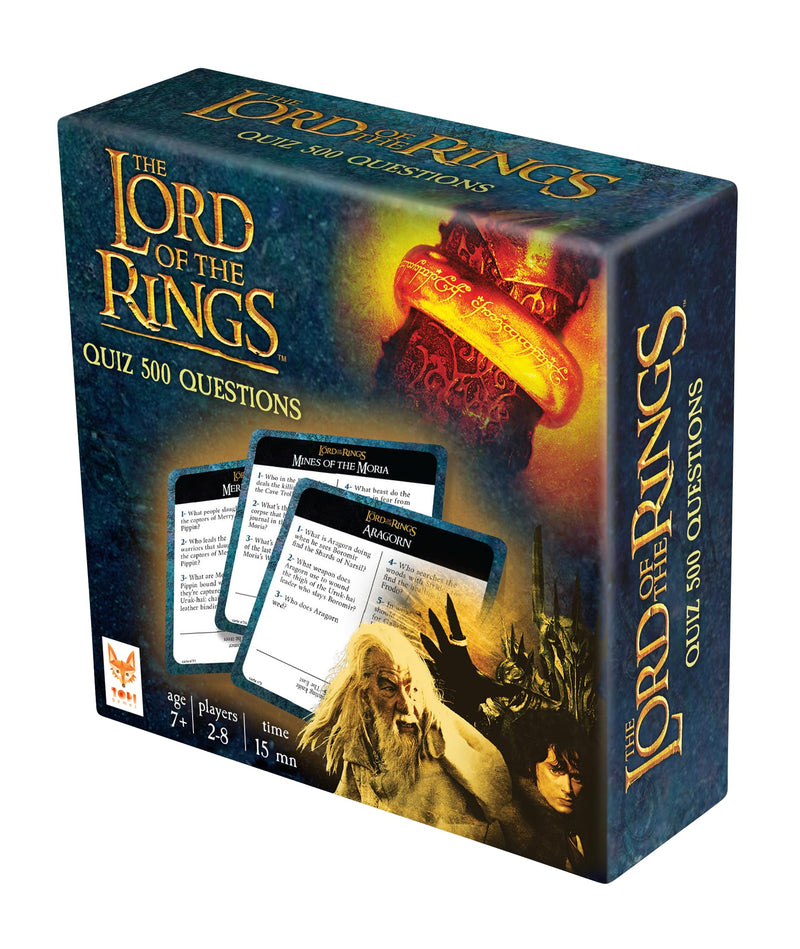 Topi Games - Herr der Ringe Quiz 500 - Brettspiel - Kinderspiel - Kartenspiel - Ab 7 Jahren - 2 bis 8 Spieler - Englische Version