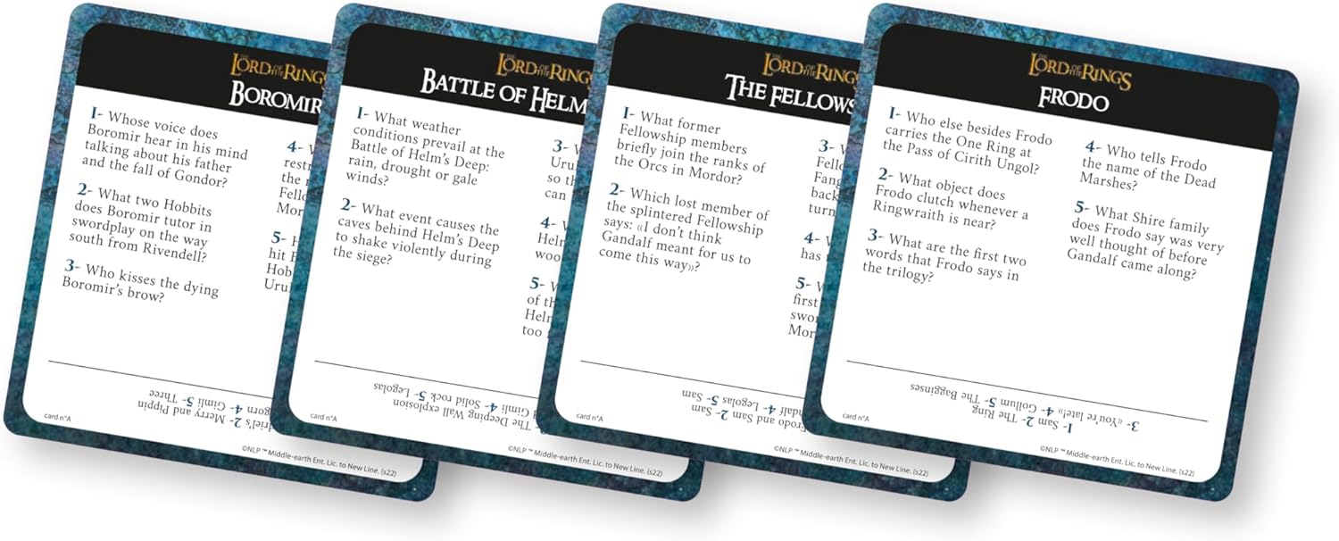 Topi Games - Herr der Ringe Quiz 500 - Brettspiel - Kinderspiel - Kartenspiel - Ab 7 Jahren - 2 bis 8 Spieler - Englische Version