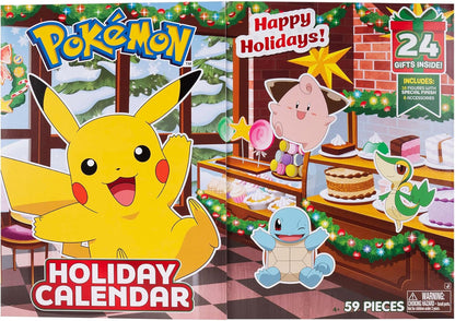 Pokémon Holiday Calendar 2025 - Features 16 2-Inch Battle Figures with Special Finish and Eight Unique Accessories
