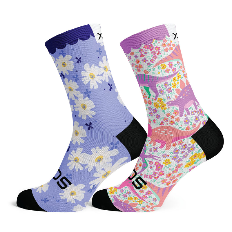 Sox Footwear Garden Fairy and Wonderland Crew Socks Kids Pack, Multi-colour, 27-32