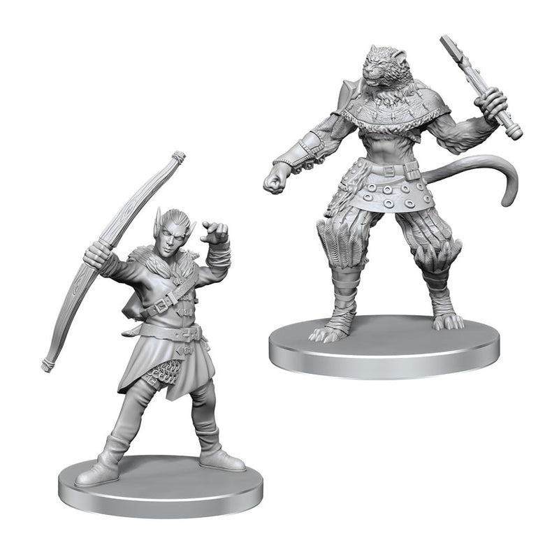 Wizkids Pathfinder Battles Deep Cuts Elf Hunter and Catfolk Bandit Miniatures