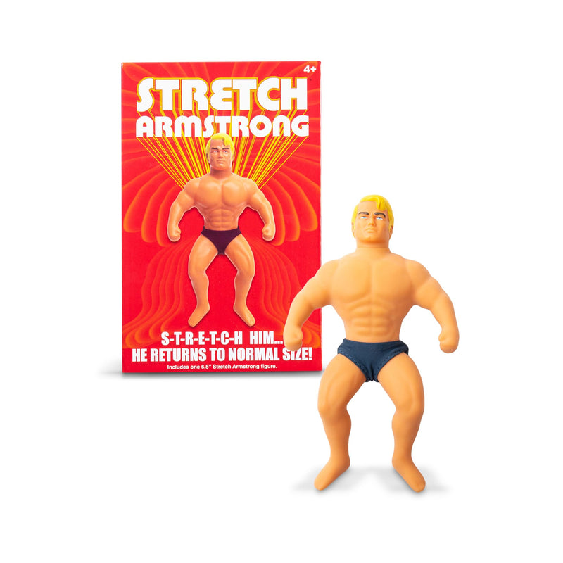 Basic Fun Stretch Armstrong Retro Action Figure – Small 6-Inch Super Stretchy Toy – Classic Nostalgia Toy for Kids & Collectors Ages 5+