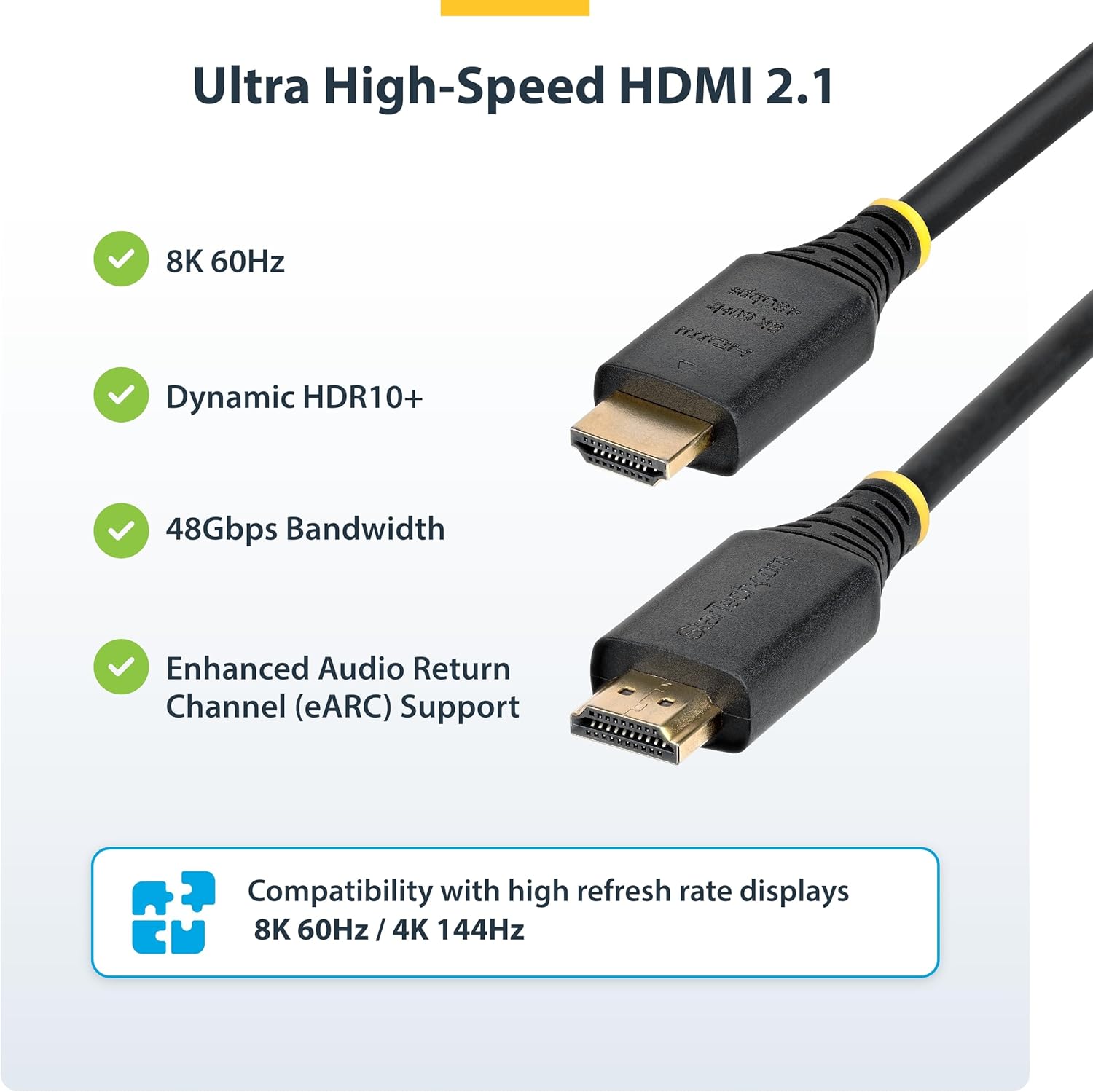 Startech.Com - Ultra High Speed - Hdmi Cable - Hdmi Male To Hdmi Male - Shielded - Black - Passive, 4K120Hz Support, 8K6