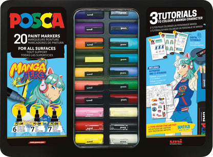 Posca - Metal Tin - Manga Hero, 20 Pcs (401537)