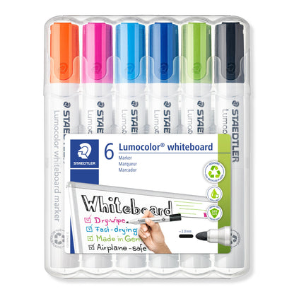 STAEDTLER 351 WP6-1 Lumocolor Whiteboard Marker Bullet Tip - Verschillende kleuren (Pack van 6