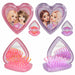 Topmodel - Topmodel Folding Hairbrush With Mirror - Heart Shaped - Transparent Pink And Purple (0413030)