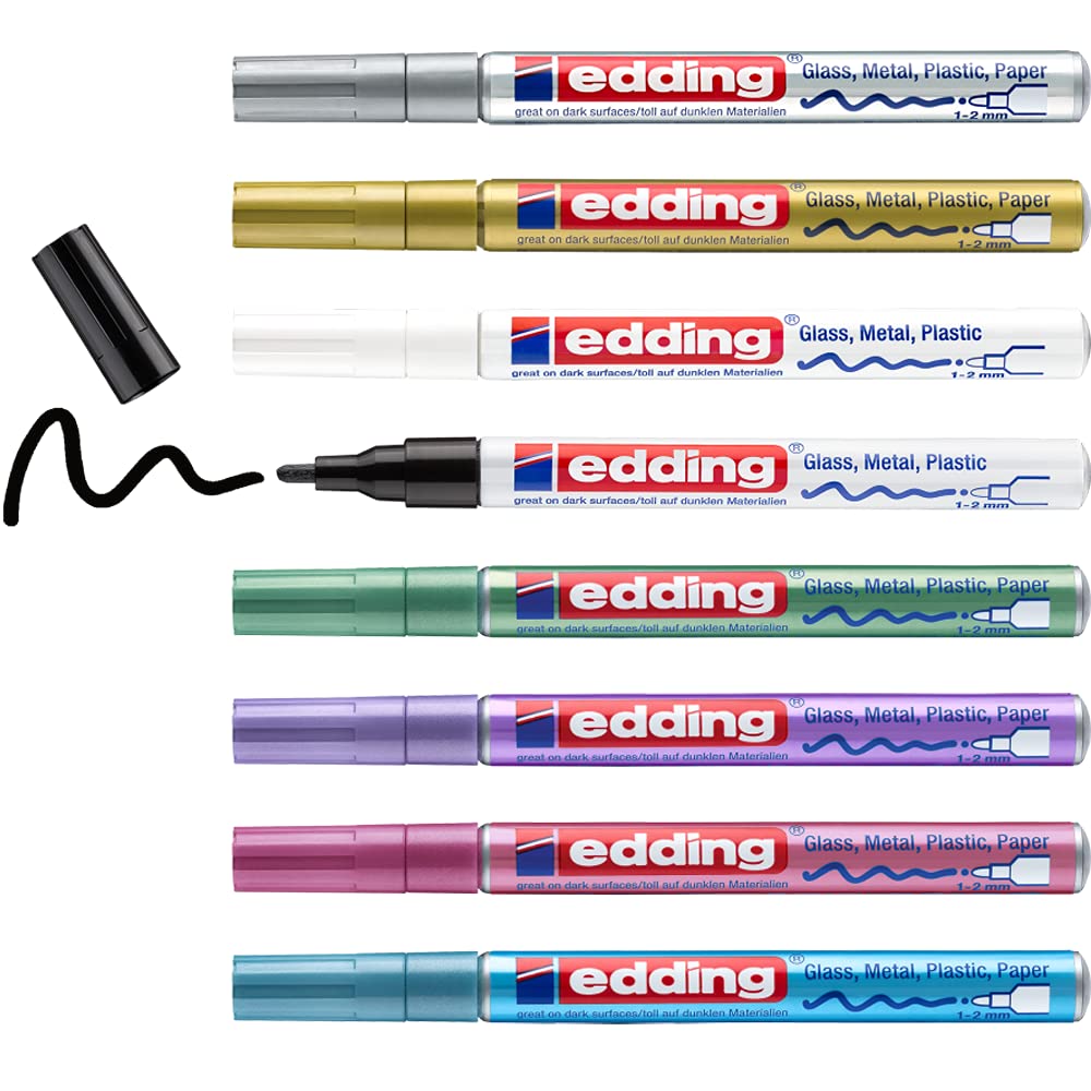 Edding - 751 Gloss Paint Marker Metallic Set - 8 Pcs (702065)