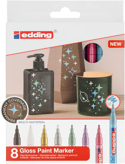 Edding - 751 Gloss Paint Marker Metallic Set - 8 Pcs (702065)