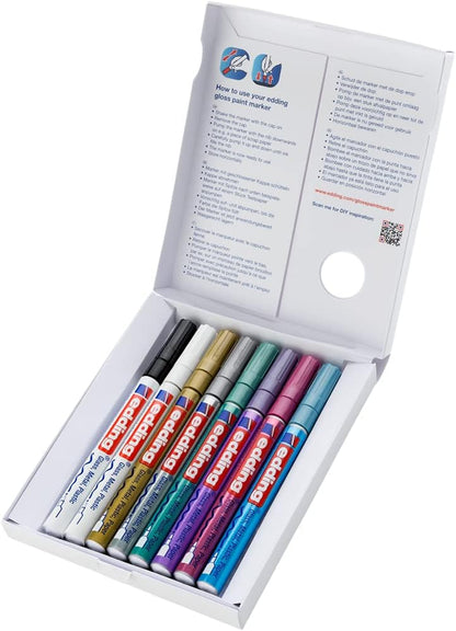 Edding - 751 Gloss Paint Marker Metallic Set - 8 Pcs (702065)