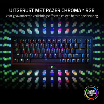 Razer BlackWidow V3 Mini HyperSpeed (Gele schakelaar) - Draadloos 65% mechanisch gamingtoetsenbord (Stille mechanische schakelaars, Bluetooth, USB-C) QWERTY US-Layout | Zwart