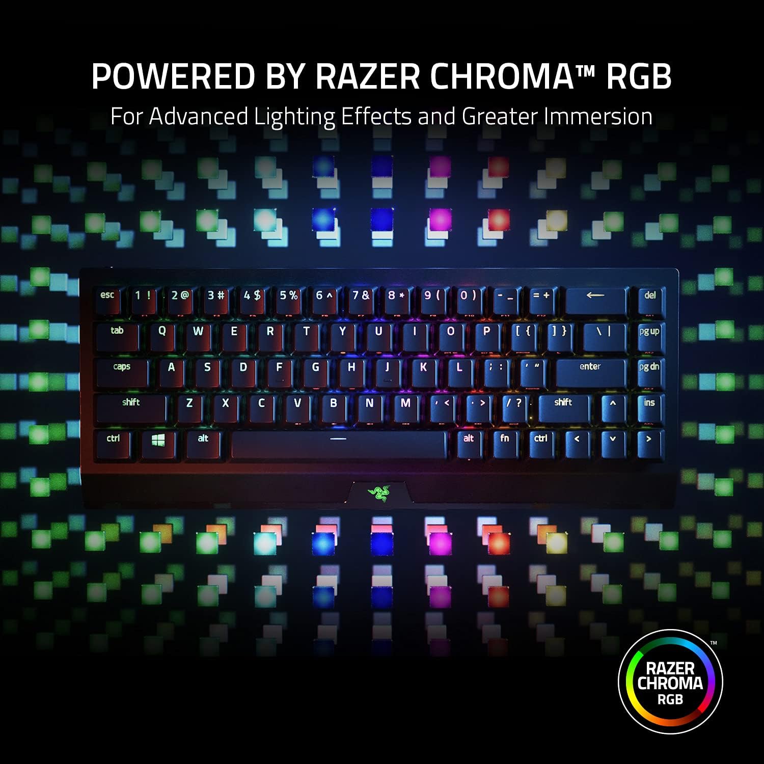Razer BlackWidow V3 Mini HyperSpeed (gele schakelaar) - 65% compact gaming-toetsenbord met mechanische schakelaar (lineair en klik, RGB Chroma-verlichting) - Scandinavisch/Zweeds toetsenbord, zwart