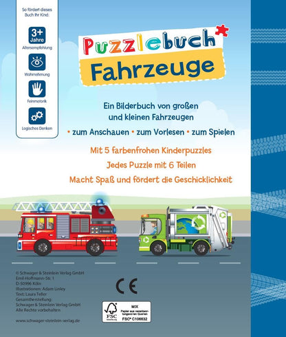 Wins Holland - Puzzelboek Voertuigen - 5 Legpuzzels
