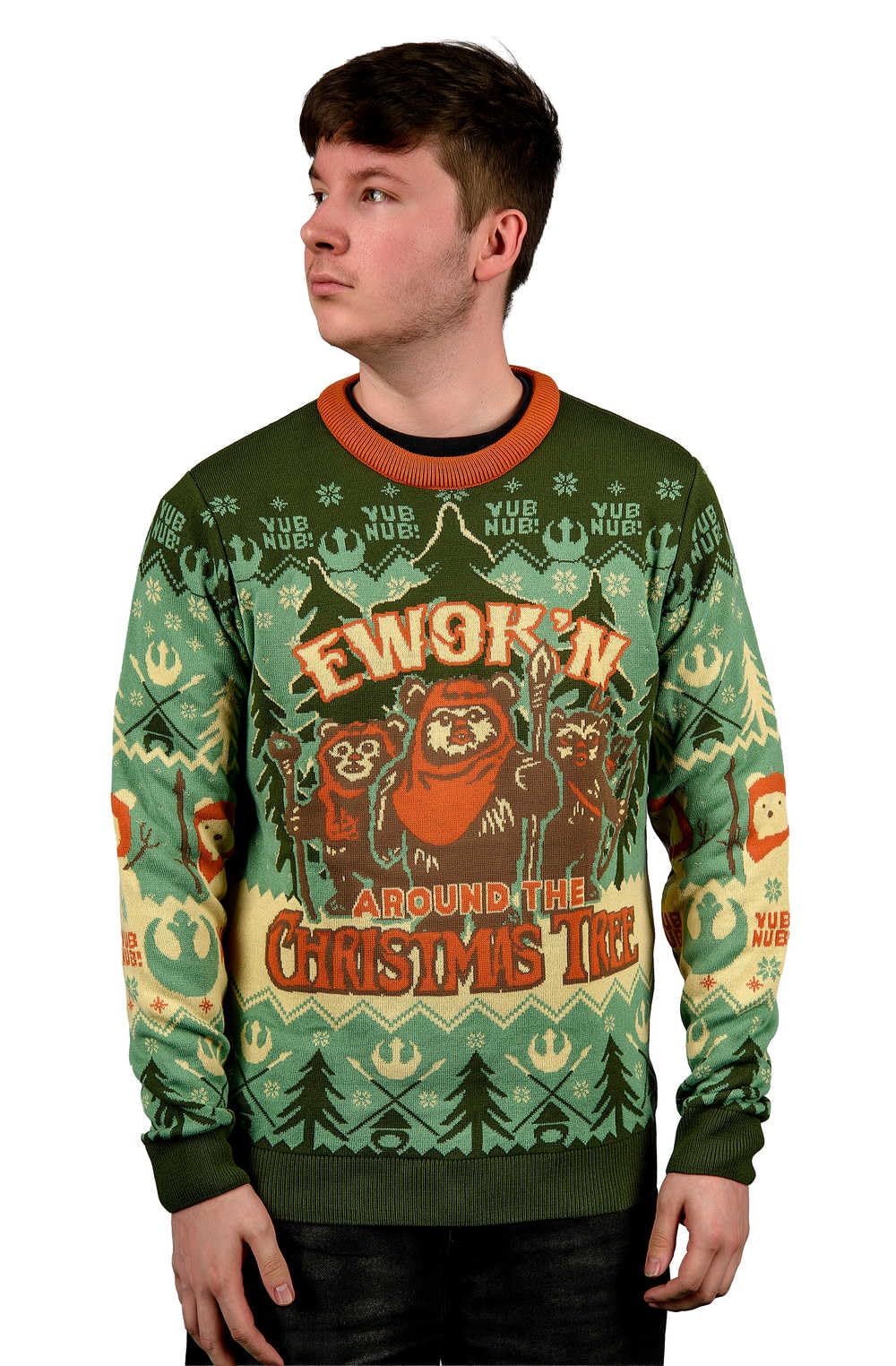 Star Wars Christmas Sweater Ewok`N Around The Christmas Tree  Size S