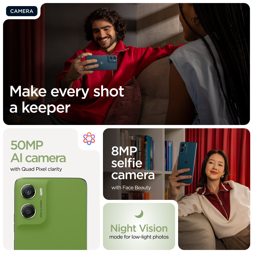 Motorola moto g06 17.5 cm (6.88") Dual SIM Android 15 4G USB Type-C 4 GB 128 GB 5200 mAh Green
