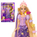 Mattel Disney Prinses Rapunzel Modepop met oplichtend haar en 4 extra manieren om te stralen, Pascal figuur en 7 stylingsaccessoires, geïnspireerd op de film Tangled, JHL46