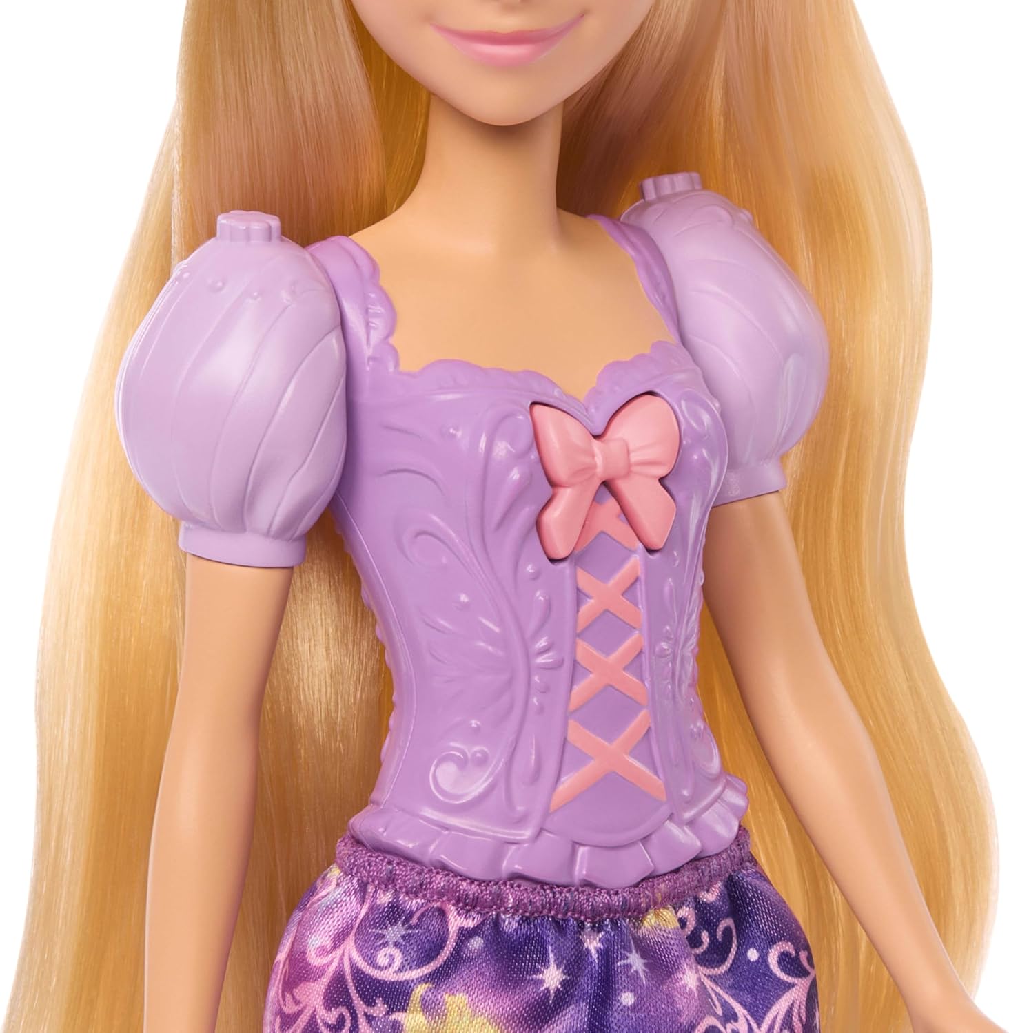 Mattel Disney Prinses Rapunzel Modepop met oplichtend haar en 4 extra manieren om te stralen, Pascal figuur en 7 stylingsaccessoires, geïnspireerd op de film Tangled, JHL46
