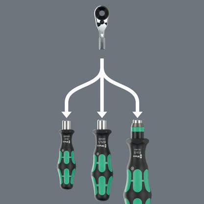 Wera 8011 Zyklop Mini 4 Bit Ratchet, 1/4" - 05003662001