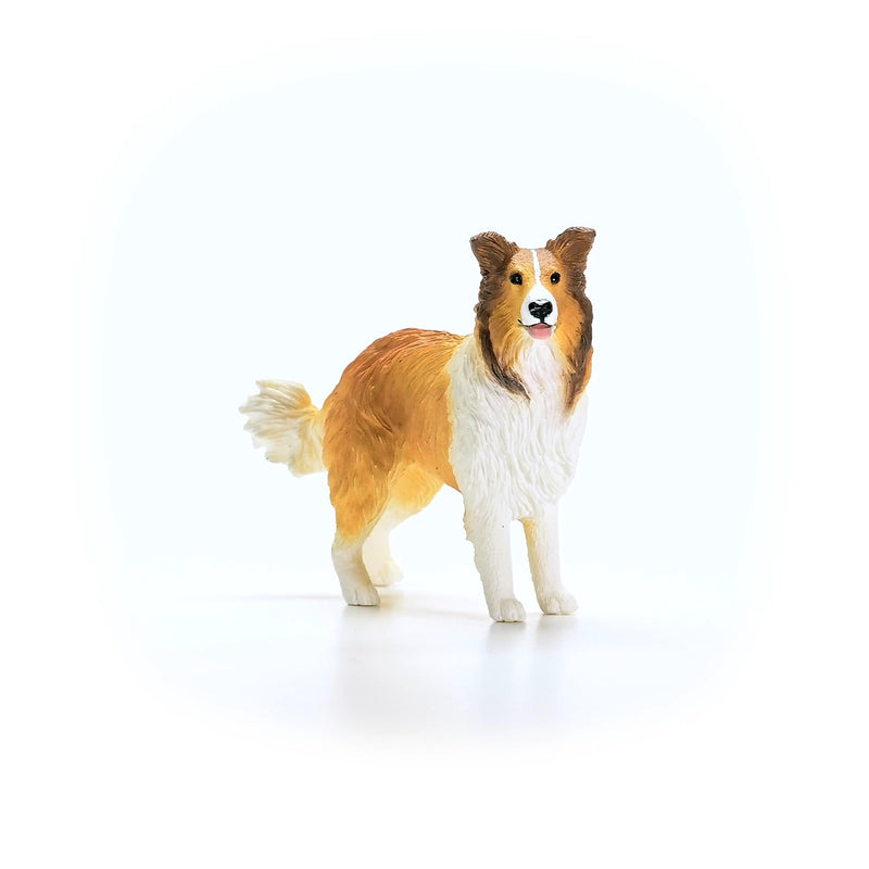 SCHLEICH Farm World - 13998-3" Realistic Collie Figurine - Durable Dog Figure for Children - Farm Animal Toys for Boy and Girls - Educational Toys For Toddlers and Kids Ages 3+