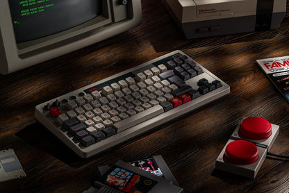8Bitdo Retro Mechanical Keyboard, Bluetooth/2.4G/USB-C Hot Swappable Gaming Keyboard with 87 Keys, Dual Super Buttons and Super Stick for Windows and Android - ISO UK Layout - N Edition