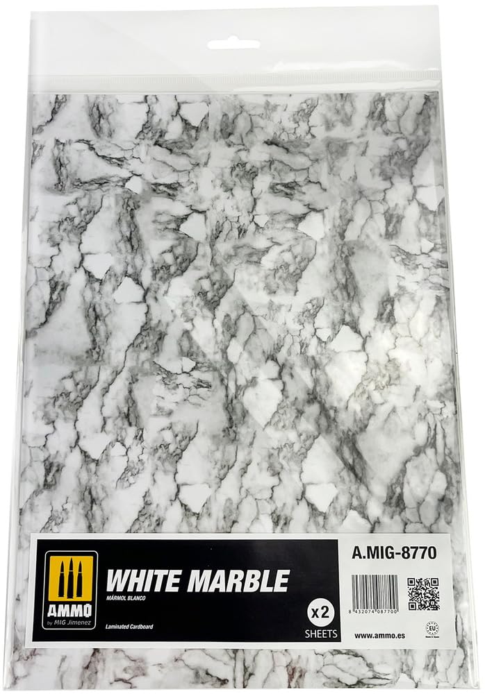 Ammo Mig Jimenez - Marble White, Smooth Sheet Of Marble 2 Pcs.