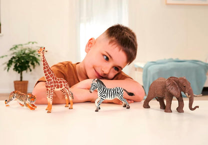 Simba 104343103 Safari Animal Figures Sapphire Animal Set Toys, Lion, Tiger, Elephant, Giraffe and Zebra, 13-17 cm, from 3 Years