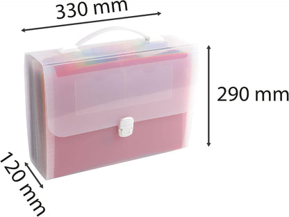 Exacompta Crystal Expanding File with Handle 33x29cm 24 Part - 55698E