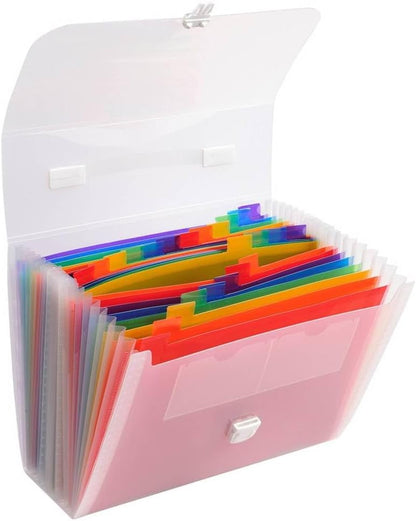 Exacompta Crystal Expanding File with Handle 33x29cm 24 Part - 55698E