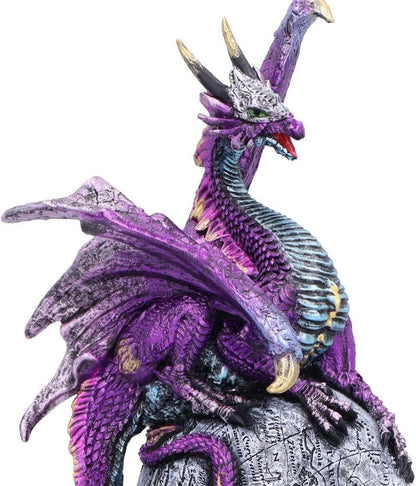 Nemesis Now Resin Dragon Statue - Hand-Painted Dragon Figure Perched on a Metallic Skull and Book - Gifts & Decor for Fantasy Lovers - Titans Reign