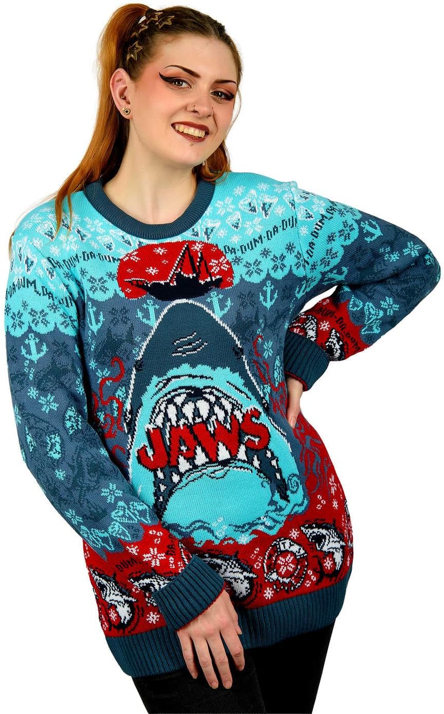 Jaws Christmas Sweater Jaws  Size L