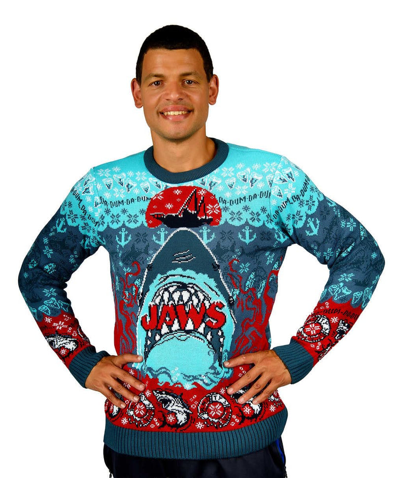 Jaws Christmas Sweater Jaws  Size L
