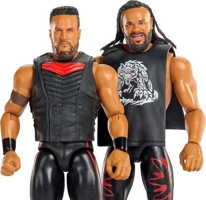 Mattel WWE Main Event Showdown Action Figures 2-Pack with Accessory, Series #24 Tama Tonga & Jacob Fatu Collectible Set, 6-inch