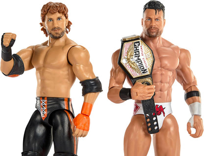 Mattel WWE Main Event Showdown Action Figures 2-Pack with Accessory, Series #24 LA Knight vs Logan Paul Collectible Set, 6-inch, JHJ55