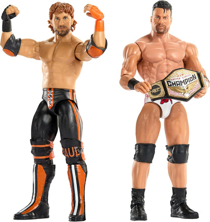 Mattel WWE Main Event Showdown Action Figures 2-Pack with Accessory, Series #24 LA Knight vs Logan Paul Collectible Set, 6-inch, JHJ55