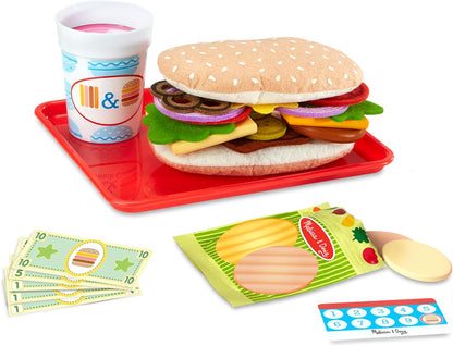 Melissa & Doug - Comptoir À Sandwichs 56 Pièces - Sandwicherie avec Accessoires - Jeu Imitation - Jouet en Bois - Jouet D'Activité, De Développement Et d'apprentissage - Cadeau Enfant 3 Ans Et +