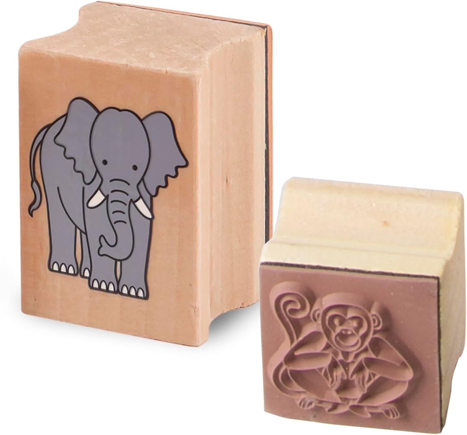 Melissa & Doug Jeu de timbres en bois Forêt tropicale, Cadeau pour filles et garçons, 20 timbres, tampon d’encre, 5 crayons, Jouet créatif, Loisirs créatifs pour filles et garçons de 3 4 5 6 7 ans