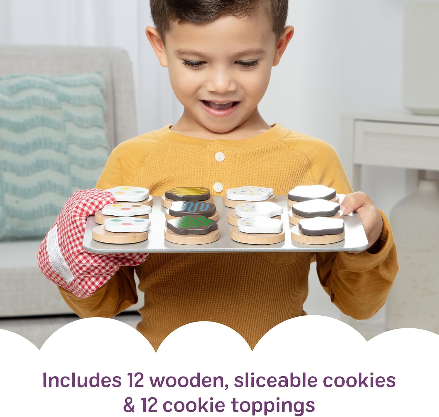 Melissa & Doug Slice and Bake Wooden Cookie Play Food Set