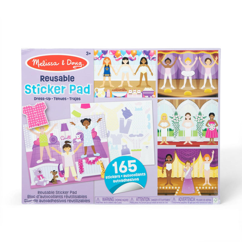 Melissa & Doug Reusable Sticker Pad, Dress-Up & Fashion Sticker Book, Kids Travel and Plane Activity Pack Plane Activities Toddlers, Childrens Books Ages 3 and up - FSC Certified