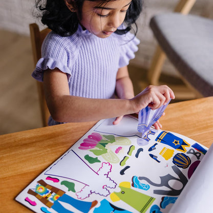 Melissa & Doug Reusable Sticker Pad, Dress-Up & Fashion Sticker Book, Kids Travel and Plane Activity Pack Plane Activities Toddlers, Childrens Books Ages 3 and up - FSC Certified