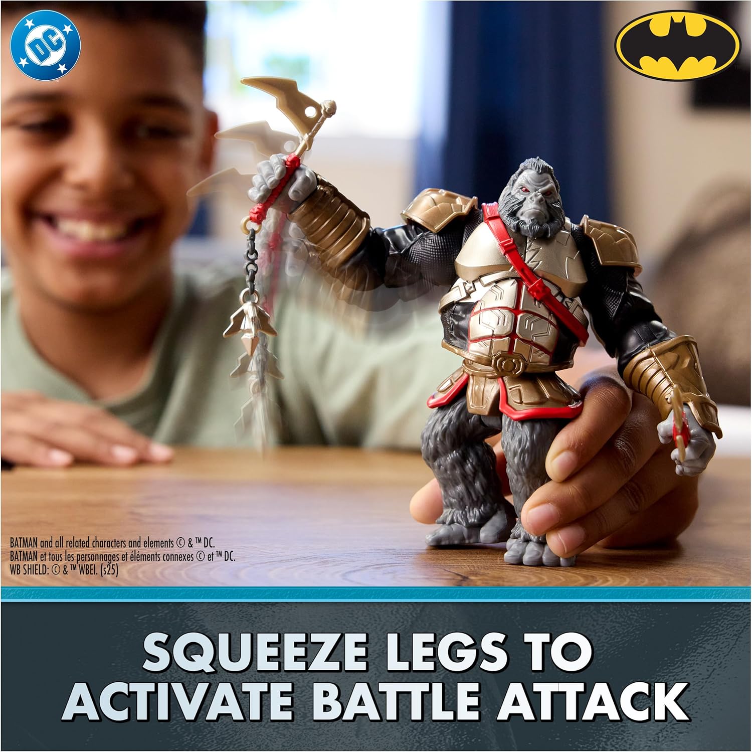 DC Comics, Batman Battle Clash 15cm Ninja Strike Gorilla Grodd Action Figure with 2 Ninja Accessories, Super Hero Kids Toys for Boys and Girls Ages 3 and Up