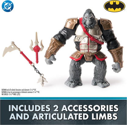DC Comics, Batman Battle Clash 15cm Ninja Strike Gorilla Grodd Action Figure with 2 Ninja Accessories, Super Hero Kids Toys for Boys and Girls Ages 3 and Up