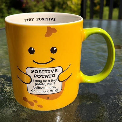 PMS Feel Good Potato Mug – 12oz Classic Stoneware Coffee Cup with Motivational Message – Fun Gift for Birthdays, Positivity & Gifting
