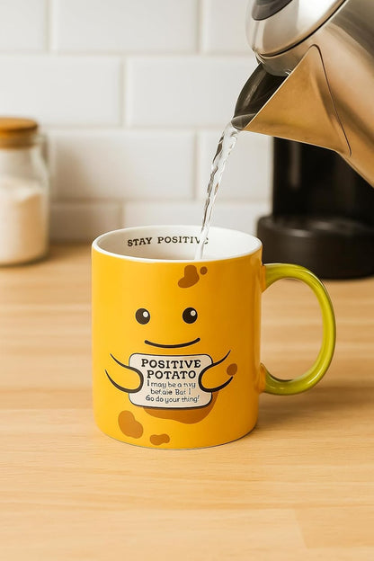 PMS Feel Good Potato Mug – 12oz Classic Stoneware Coffee Cup with Motivational Message – Fun Gift for Birthdays, Positivity & Gifting