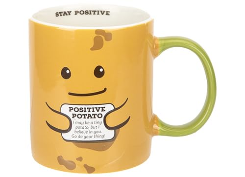 PMS Feel Good Potato Mug – 12oz Classic Stoneware Coffee Cup with Motivational Message – Fun Gift for Birthdays, Positivity & Gifting