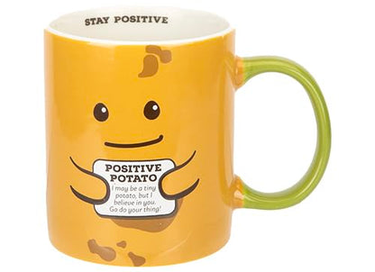PMS Feel Good Potato Mug – 12oz Classic Stoneware Coffee Cup with Motivational Message – Fun Gift for Birthdays, Positivity & Gifting