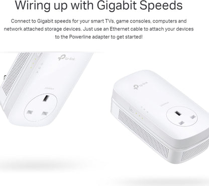 Tp-Link Powerline Tl-Pa9020P Kit - Starter Kit - Bridge - Gige, Homeplug Av (Hpav), Homeplug Av (Hpav) 2.0, Ieee 1901 -